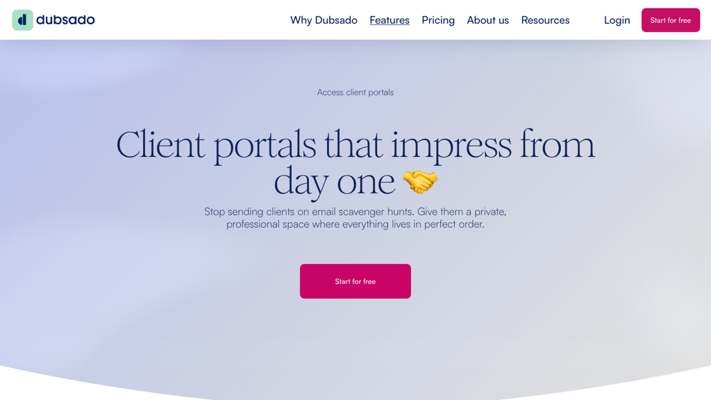 Dubsado client portals page showing client workflow tools