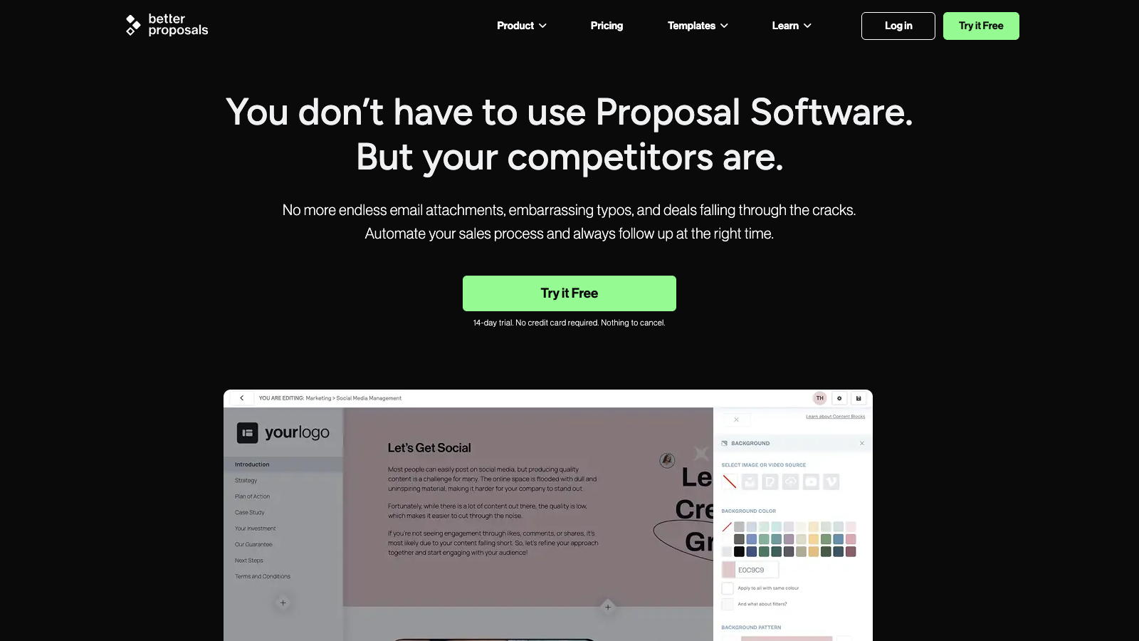 Better Proposals homepage