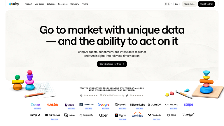 Clay homepage