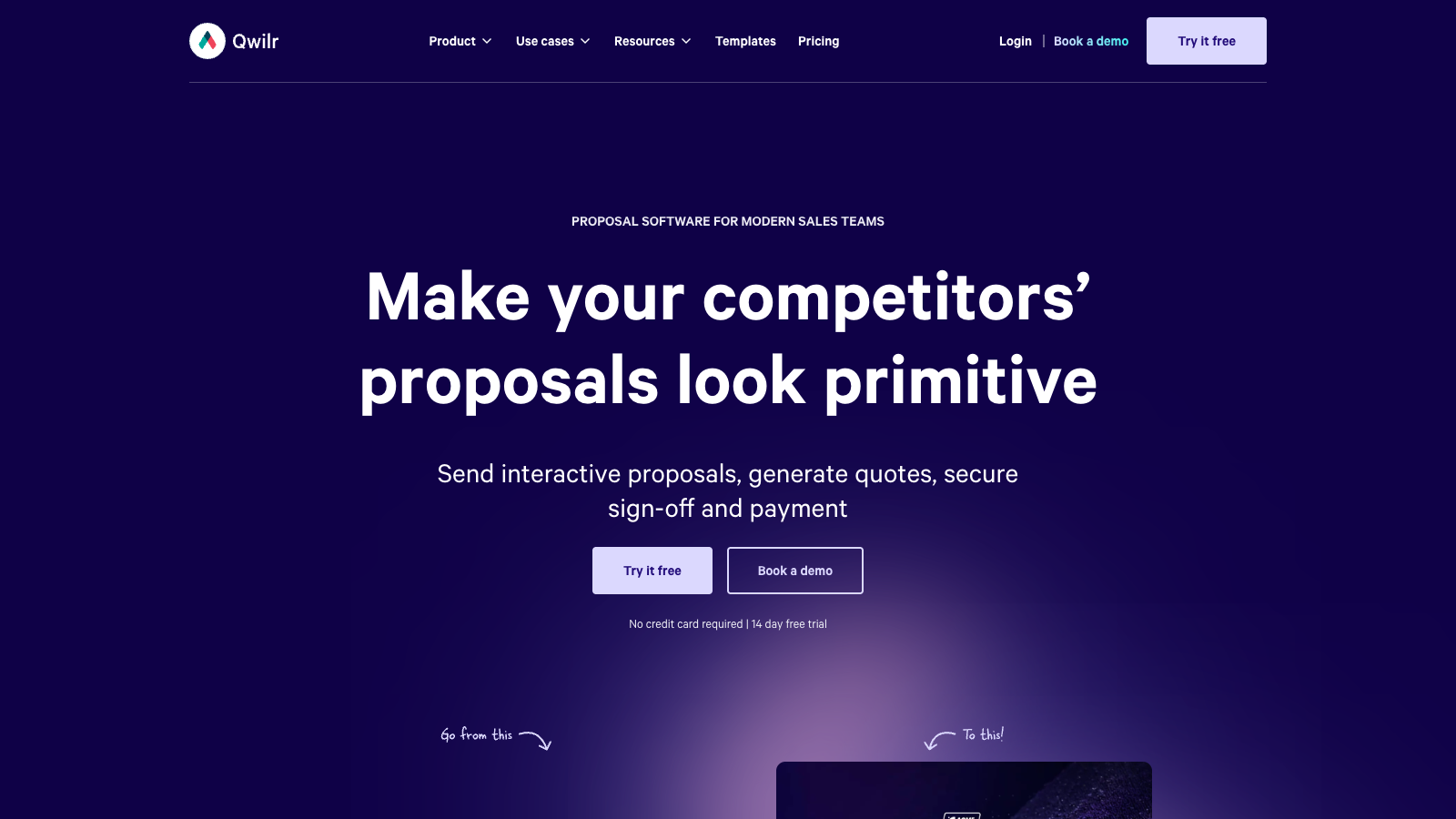 Qwilr homepage